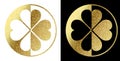 Clover logo in golden