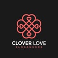 Clover Love Flower Geaometric Modern Logo Icon Design Vector Illustration Royalty Free Stock Photo