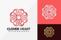 Clover Love Flower Logo Design  Brand Identity Logos Designs Vector Illustration Template Royalty Free Stock Photo