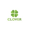 Clover lucky logo design icon isolated on white background