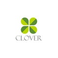 Clover lucky logo design icon isolated on white background