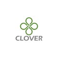 Clover lucky logo design icon isolated on white background