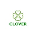 Clover lucky logo design icon isolated on white background