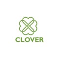 Clover lucky logo design icon isolated on white background