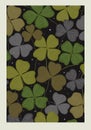 Clover magic leaf vector banner, hand drawn doodle illustration. Interior poster. St Patricks Day symbols, Irish lucky
