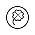 Clover. Outline icon in a circle. Nature vector illustration