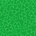 Clover outline seamless pattern. St. Patrick day