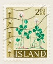 Clover Plant on Iceland Postage Stamp