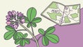Clover plant with a map, symbolizing nature\'s exploration. vector design Generative AI Royalty Free Stock Photo