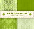 Clover seamless pattern collection for St. Patrick`s Day