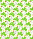 Clover seamless pattern. Tree leaves traditional symbol of good luck, fortune. St.Patrick s spring irish culture