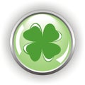 Clover or shamrock button Royalty Free Stock Photo