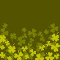 Clover shamrock dark green card background.