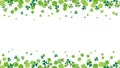 Clover shamrock leaf isolated vector irish pattern St Patrick day green four lucky grass leaves symbol border banner Royalty Free Stock Photo