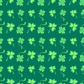 Clover shamrock seamless pattern. Natural green background for St. Patrick\'s Day. Traditional clover and shamrock print Royalty Free Stock Photo