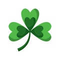 Clover with three leafs natural emblem