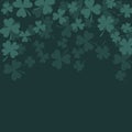 Clover trefoil dark green card background.