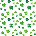 Clover vector seamless pattern. St Patricks Day background