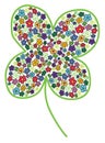 Cloverleaf with colored flower