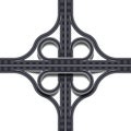 Cloverleaf interchange two level, four way interchange with loop ramps, underpass and overpass. Detailed interchange isolated on