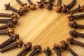 Cloves arranged in a circular layout