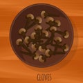 Cloves flat design vector icon.