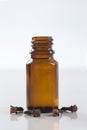 Cloves oil bottle Royalty Free Stock Photo