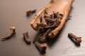 Cloves randomly arranged in Cinnamon Royalty Free Stock Photo