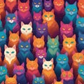 Clowder of colorful cats