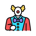 clown amusement park worker color icon vector illustration