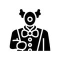 clown amusement park worker glyph icon vector illustration