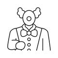 clown amusement park worker line icon vector illustration