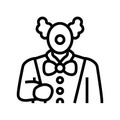 clown amusement park worker line icon vector illustration
