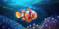 A Clown Anemonefish Swimming In The Sea Presented As A 3D Rendering Showcasing The Beauty Of Marine Life