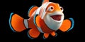 A Clown Anemonefish Swimming In The Sea Presented As A 3D Rendering Showcasing The Beauty Of Marine Life