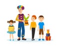 Clown animator, shows tricks and scenes, amusing and delighting children.