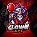 Clown ape esport mascot logo design Royalty Free Stock Photo