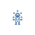 Clown with balls line icon concept. Clown with balls flat  vector symbol, sign, outline illustration. Royalty Free Stock Photo