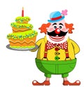 Clown with Birthday Cake Royalty Free Stock Photo