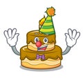 Clown birthday cake mascot cartoon Royalty Free Stock Photo
