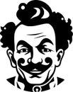 Clown - black and white isolated icon - vector illustration Royalty Free Stock Photo