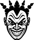 Clown - black and white isolated icon - vector illustration Royalty Free Stock Photo