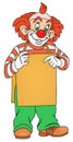 Clown with blank board