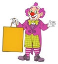 Clown with blank board