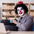 Clown businessman working in the office Royalty Free Stock Photo