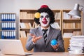 The clown businessman working in the office Royalty Free Stock Photo