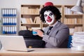 The clown businessman working in the office Royalty Free Stock Photo