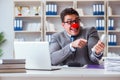 Clown businessman working in the office Royalty Free Stock Photo