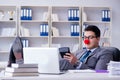 Clown businessman working in the office Royalty Free Stock Photo