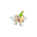Clown cardboard close square in character mascot
